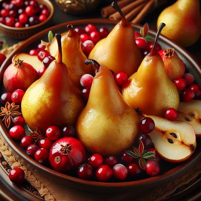 Image of Roasted Pears with Fresh Cranberries