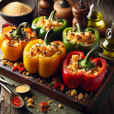 Image of Roasted Pepper Halves with Bread Crumb Topping