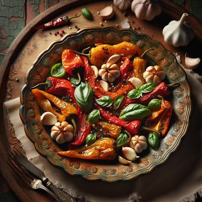 Image of Roasted Peppers with Garlic and Basil
