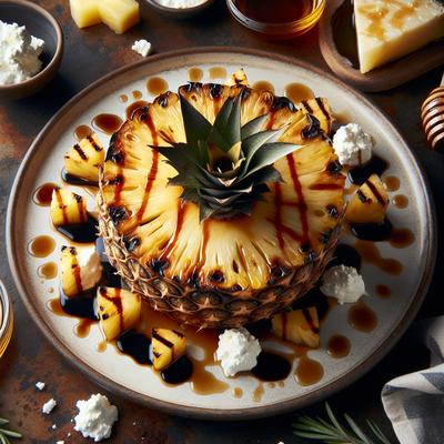 Image of Roasted Pineapple W Balsamic Glaze Honey Fresh Goat Cheese