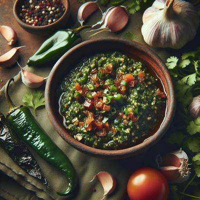 Image of Roasted Poblano and Roasted Garlic Salsa