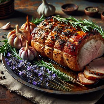 Image of Roasted Pork Loin with Rosemary Lavender and Garlic