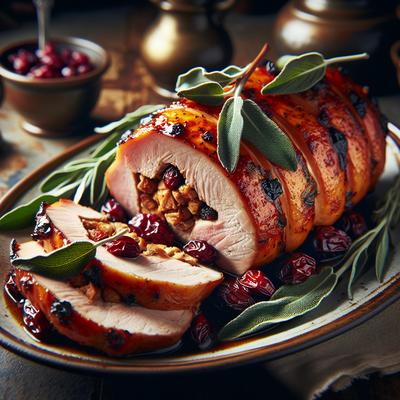 Image of Roasted Pork Loin with Sage and Dried Berry Stuffing