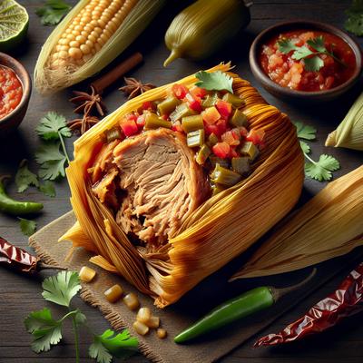 Image of Roasted Pork Tamales with Salsa Verde Filling