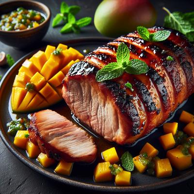 Image of Roasted Pork Tenderloin with Minted Mango Relish