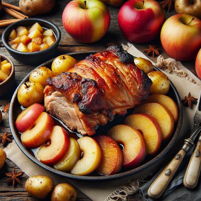 Image of Roasted Pork with Apples and Potatoes