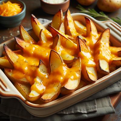 Image of Roasted Potato Wedges with Cheddar Cheese
