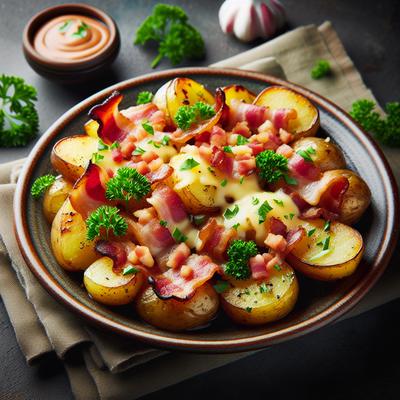 Image of Roasted Potatoes with Bacon Cheese and Parsley