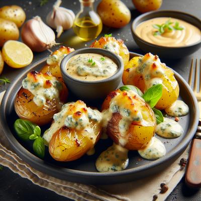 Image of Roasted Potatoes with Gorgonzola Cheese Sauce