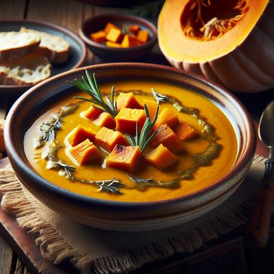 Image of Roasted Pumpkin and Sweet Potato Soup