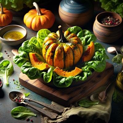 Image of Roasted Pumpkin or Winter Squash on Lamb's Lettuce