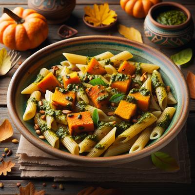 Image of Roasted Pumpkin Penne with Autumn Pesto