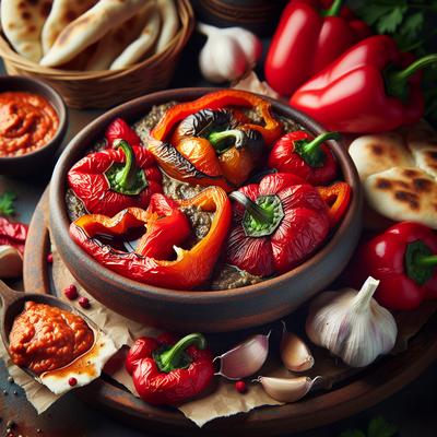 Image of Roasted Red Bell Pepper and Garlic Dip