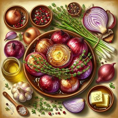 Image of Roasted Red Onions with Thyme and Butter