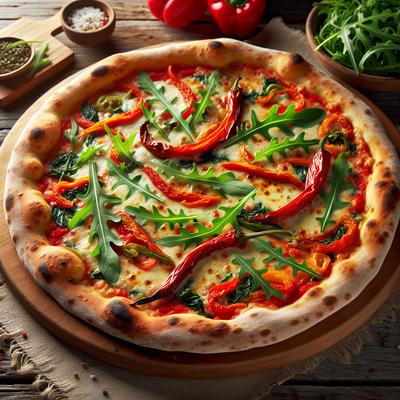 Image of Roasted Red Pepper and Arugula Pizza