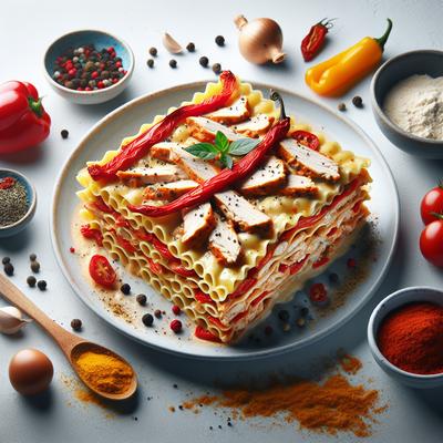 Image of Roasted Red Pepper and Chicken Lasagna