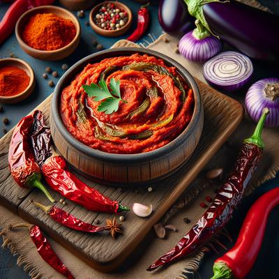 Image of Roasted Red Pepper and Eggplant Spread Macedonian Tolcheni
