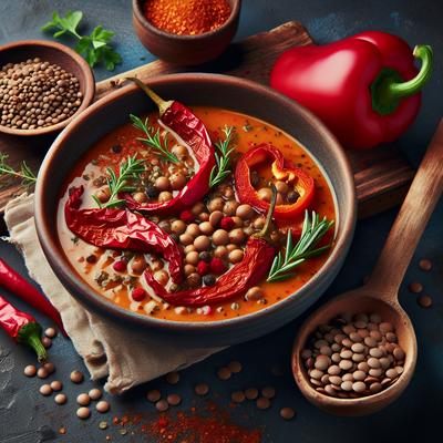 Image of Roasted Red Pepper and Lentil Soup