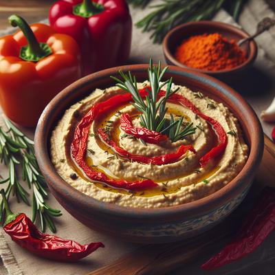 Image of Roasted Red Pepper and Rosemary Hummus