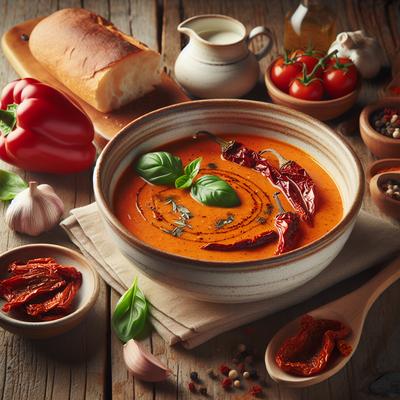 Image of Roasted Red Pepper and Sun Dried Tomato Soup