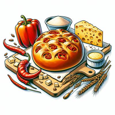 Image of Roasted Red Pepper Cheese Bread