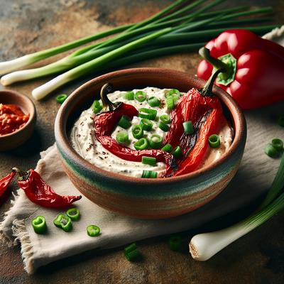 Image of Roasted Red Pepper Green Onion Dip