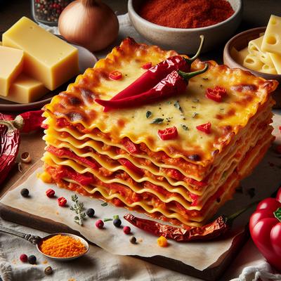 Image of Roasted Red Pepper Lasagna with Old Cheddar