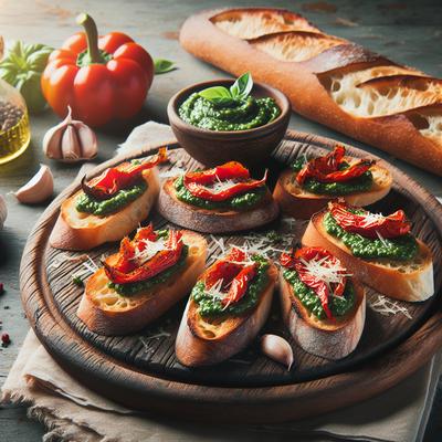 Image of Roasted Red Pepper Pesto Crostini