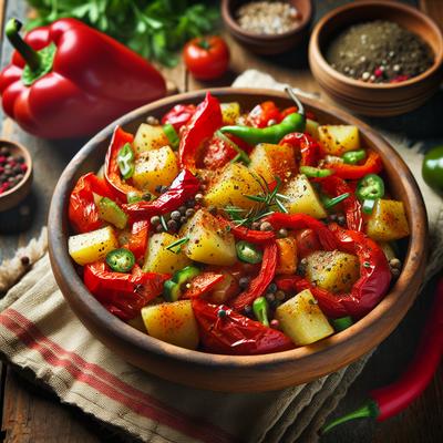 Image of Roasted Red Pepper Potato Salad Vegan