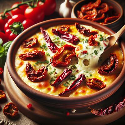 Image of Roasted Red Pepper Sun Dried Tomato Hot Cheese Dip Yum