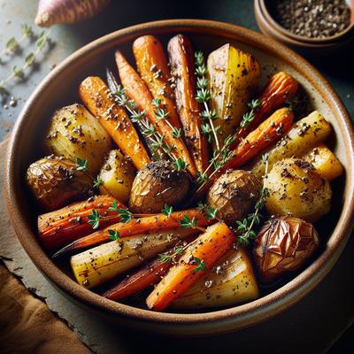 Image of Roasted Root Vegetables with Truffle Oil Thyme