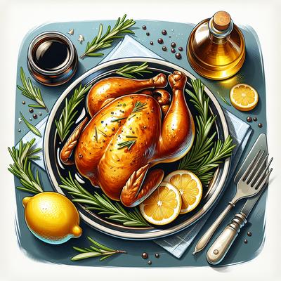 Image of Roasted Rosemary Chicken with Lemon Soy Sauce