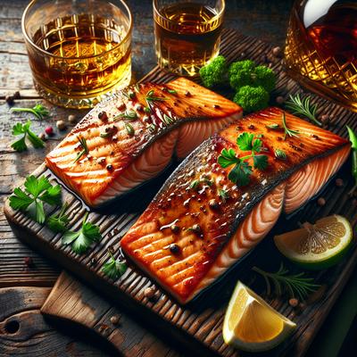 Image of Roasted Salmon Fillets with Irish Whiskey