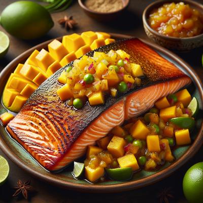 Image of Roasted Salmon with Mango Lime Chutney