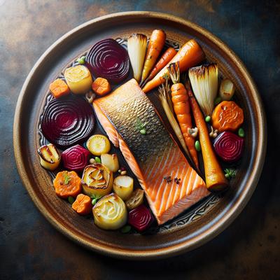 Image of Roasted Salmon with Root Vegetables