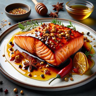 Image of Roasted Salmon with Sweet N Hot Mustard Glaze Robin Miller