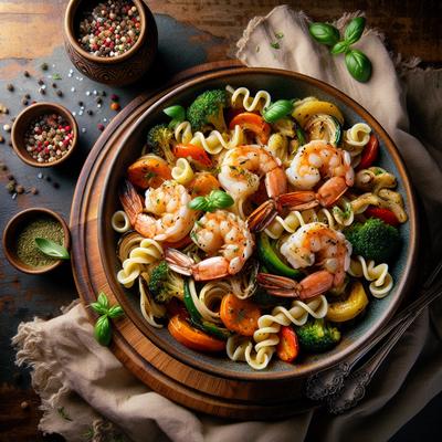 Image of Roasted Shrimp N Vegetable Pasta