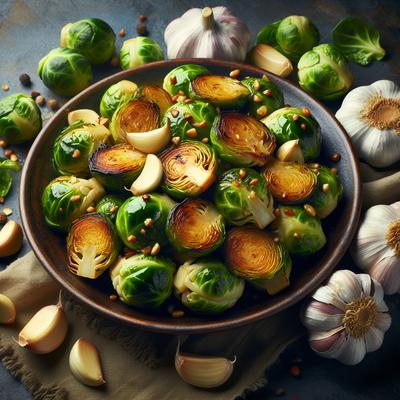 Image of Roasted Sliced Brussels Sprouts with Garlic