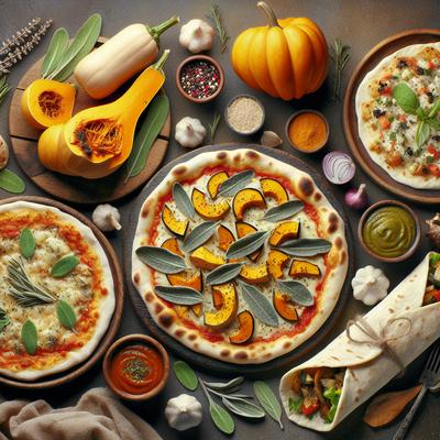 Image of Roasted Squash and Sage Pizza or Pita Pizza or Burrito