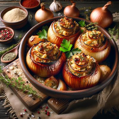 Image of Roasted Stuffed Onions the Naked Chef Jamie Oliver
