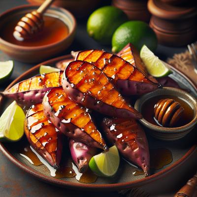 Image of Roasted Sweet Potatoes with Honey Lime Glaze
