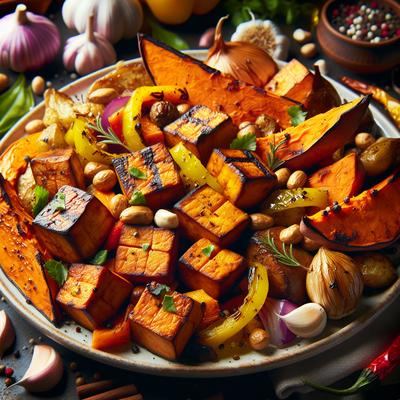 Image of Roasted Sweet Potatoes with Tempeh
