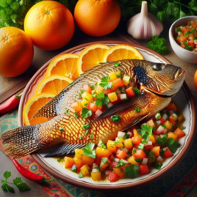 Image of Roasted Tilapia with Orange Parsley Salsa