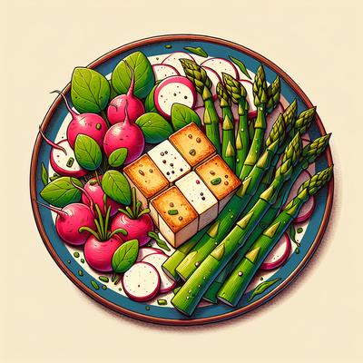 Image of Roasted Tofu Asparagus and Radishes Ww