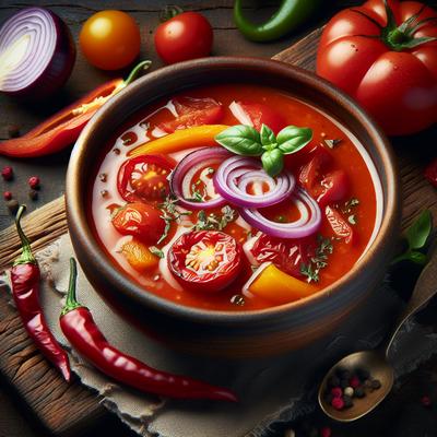 Image of Roasted Tomato Pepper and Red Onion Soup