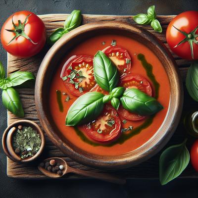 Image of Roasted Tomato Soup with Fresh Basil
