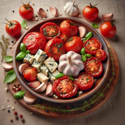 Image of Roasted Tomatoes with Garlic Gorgonzola and Herbs