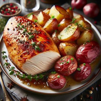 Image of Roasted Turkey Tenderloin with Red Potatoes