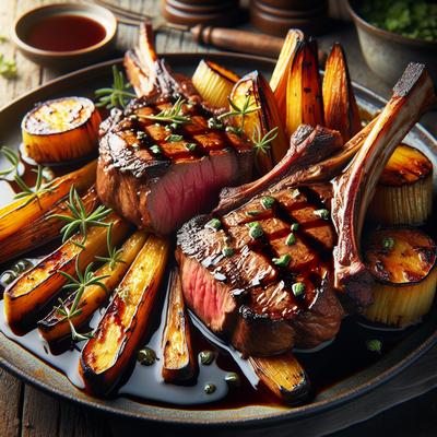 Image of Roasted Veal Chops with Madeira and Parsnips