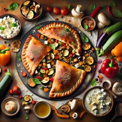 Image of Roasted Vegetable and Feta Calzones